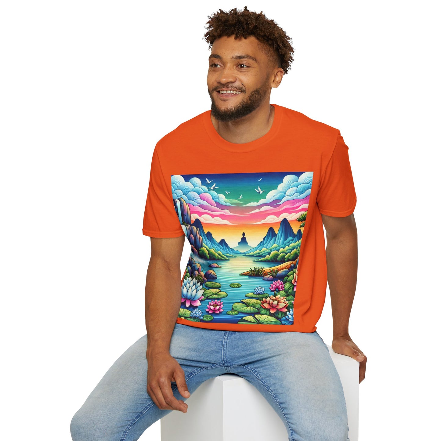 Unisex  Meditating Printed T-Shirt