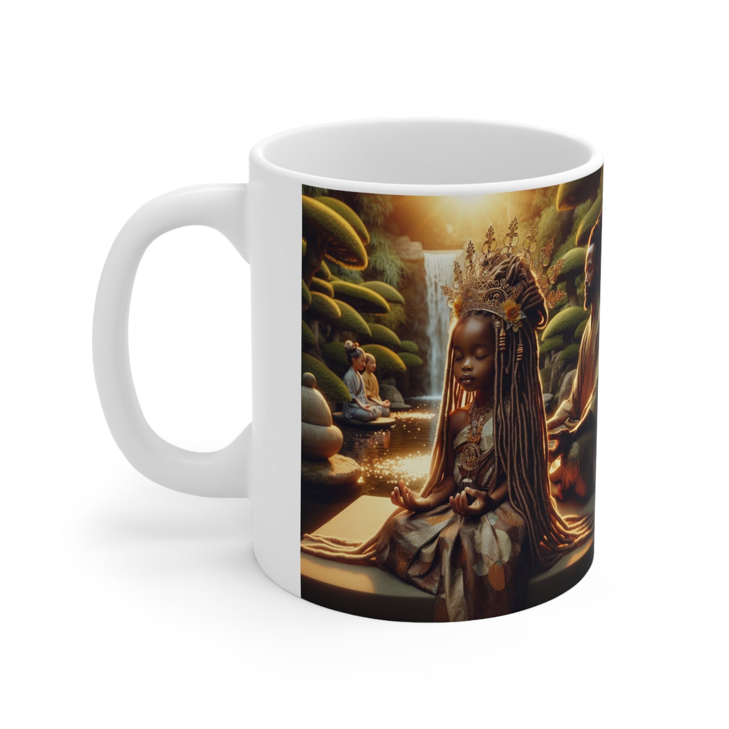 Meditating Parent and Child Printed Coffee Cups