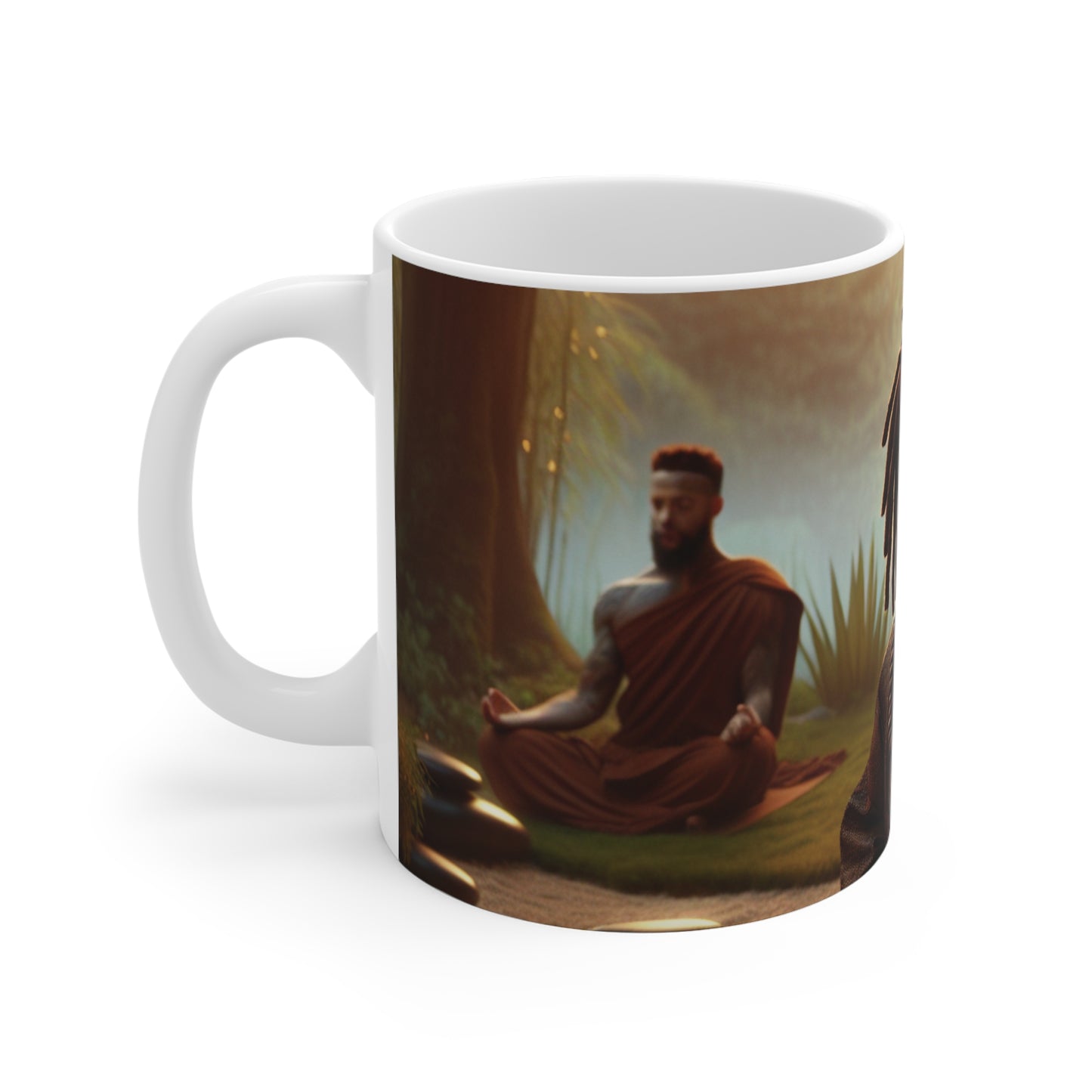 Meditating Family Printed Tea Coffee Mug